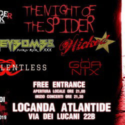 The Night Of The Spider - HoneyBombs + Wicked Starrr + GOA NIX + Silentless @Locanda Atlantide di Roma