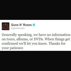 Guns N' Roses: 'Grazie per la pazienza'