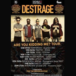Destrage: prime date del "Are You Kidding Me? Tour"