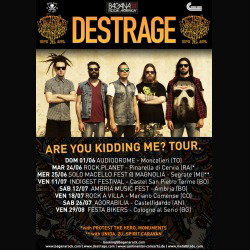 Destrage: aggiunte nuove date dell' "Are You Kidding Me?" tour