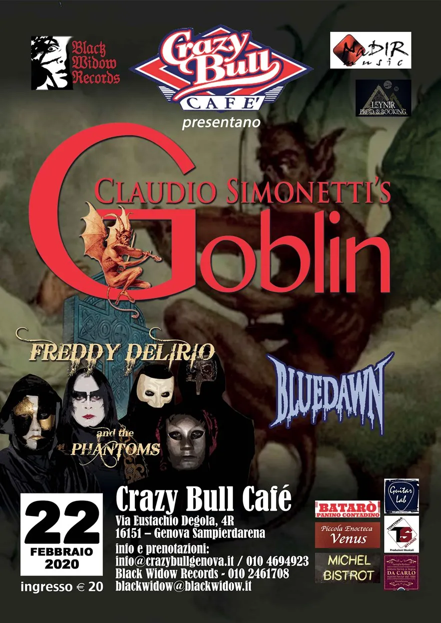Claudio Simonetti's Goblin: dal vivo a Genova con i Phantoms di Freddy Delirio