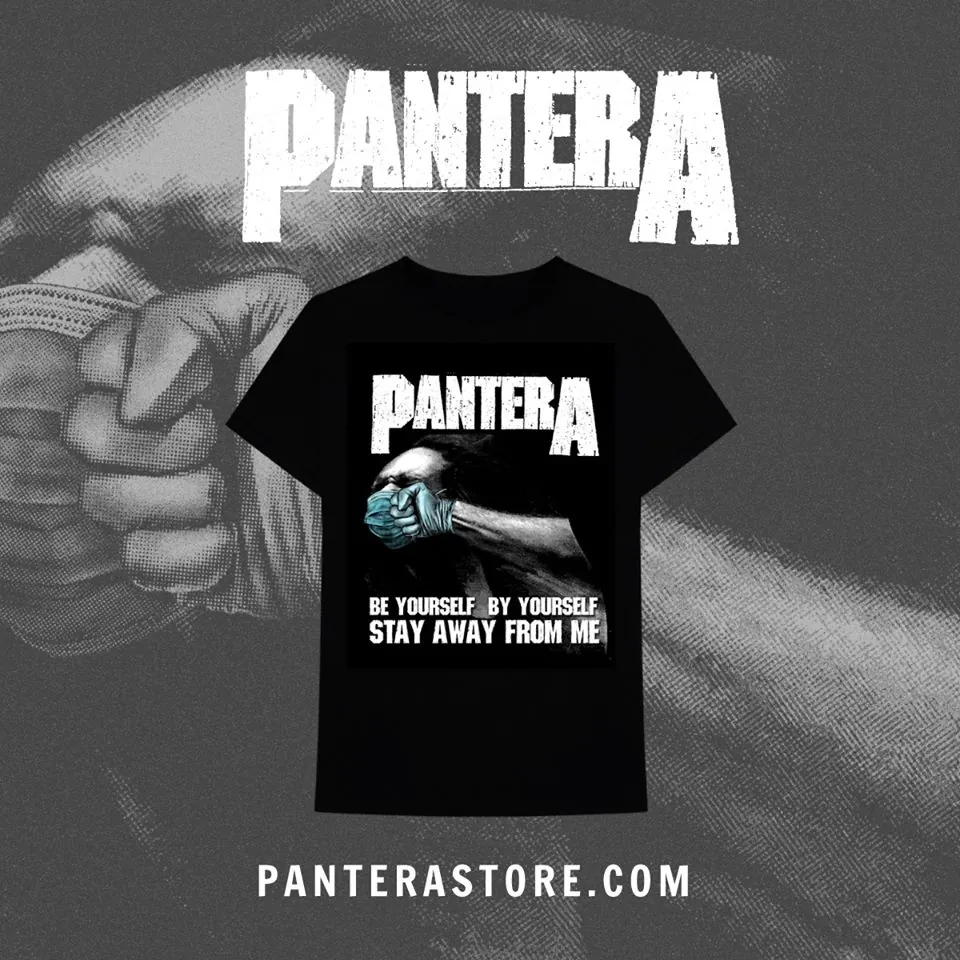 Pantera: una maglietta di "Vulgar Display of Power" in versione COVID-19 con la mascherina, i ricavati in beneficenza