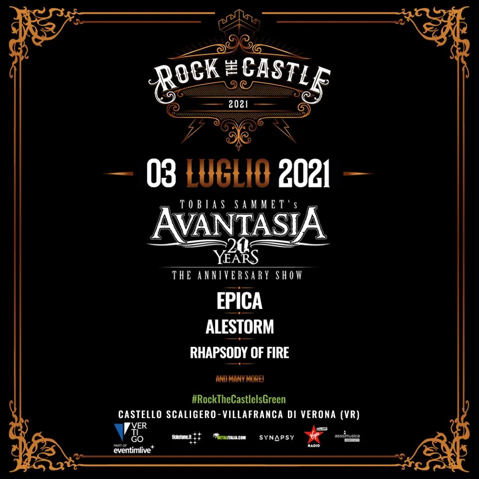 Rock The Castle 2021: riconfermati anche Avantasia, Epica, Alestorm e Rhapsody of Fire