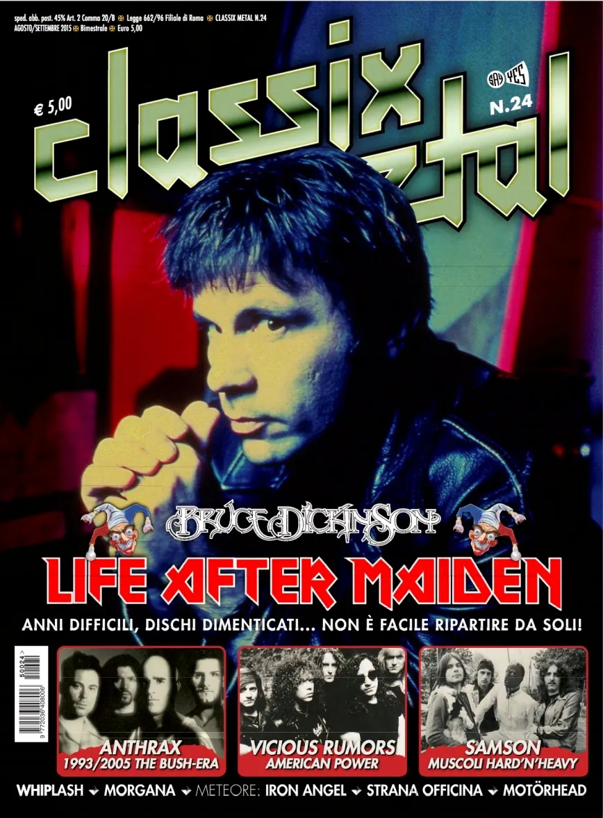 Classix Metal: scarica il Pdf gratuito del numero 24 della rivista con Bruce Dickinson in copertina