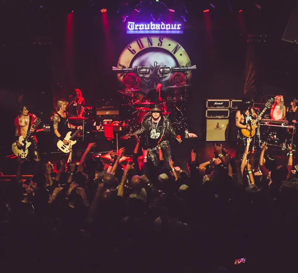 Guns N' Roses: Slash, 'qui al Troubadour il mio primo show in assoluto con la band e il mio primo dopo il ritorno, che emozioni inenarrabili!'