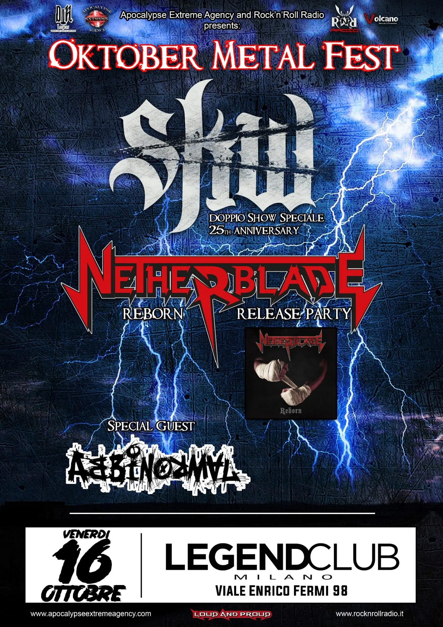 Oktober Metal Fest: venerdì 16 ottobre a Milano con SKW, Netherblade e Abbinormal