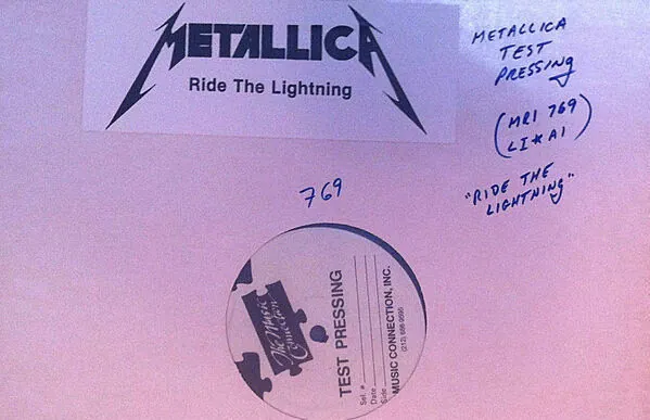 Metallica: il test pressing in vinile di "Ride The Lightning" venduto per $5,000.00