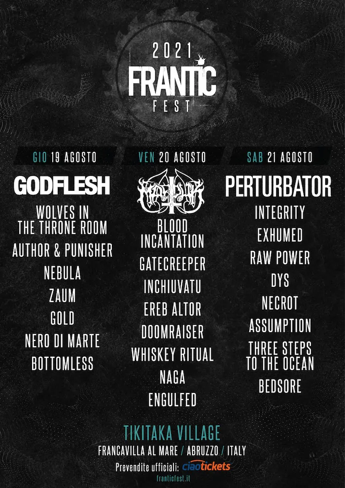 Frantic Fest: confermata la lineup per l'edizione del 2021