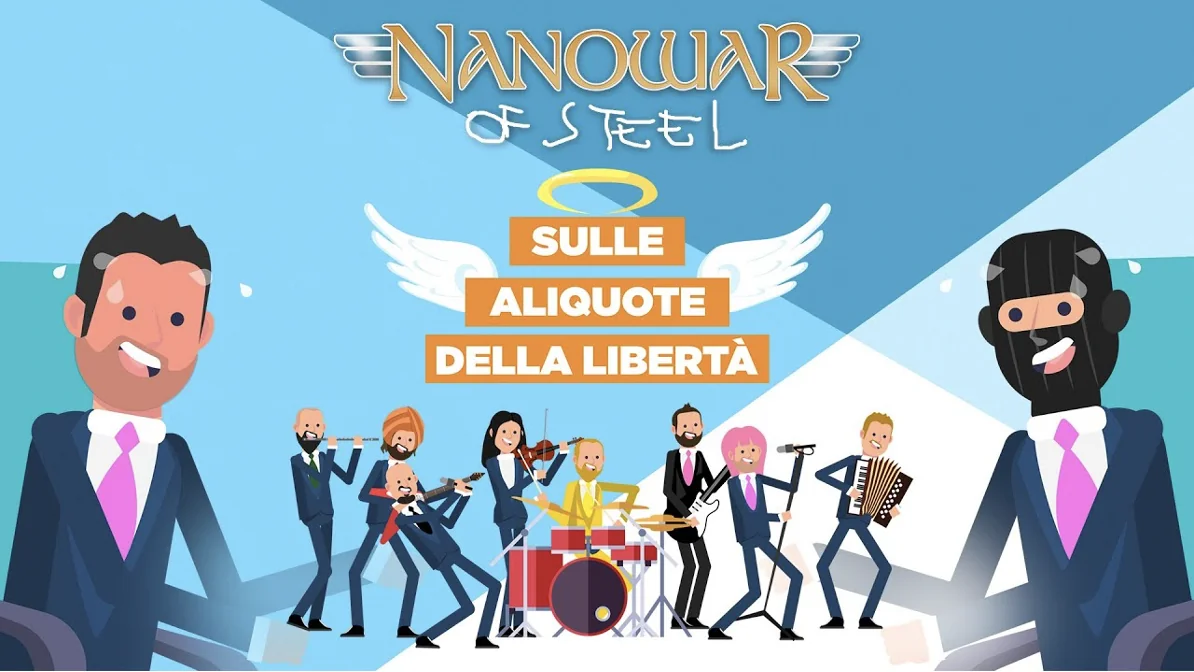 Nanowar Of Steel: esplorano l’arte della frode fiscale nel nuovo lyric video animato di 'Sulle Ali-quote Della Libertà'