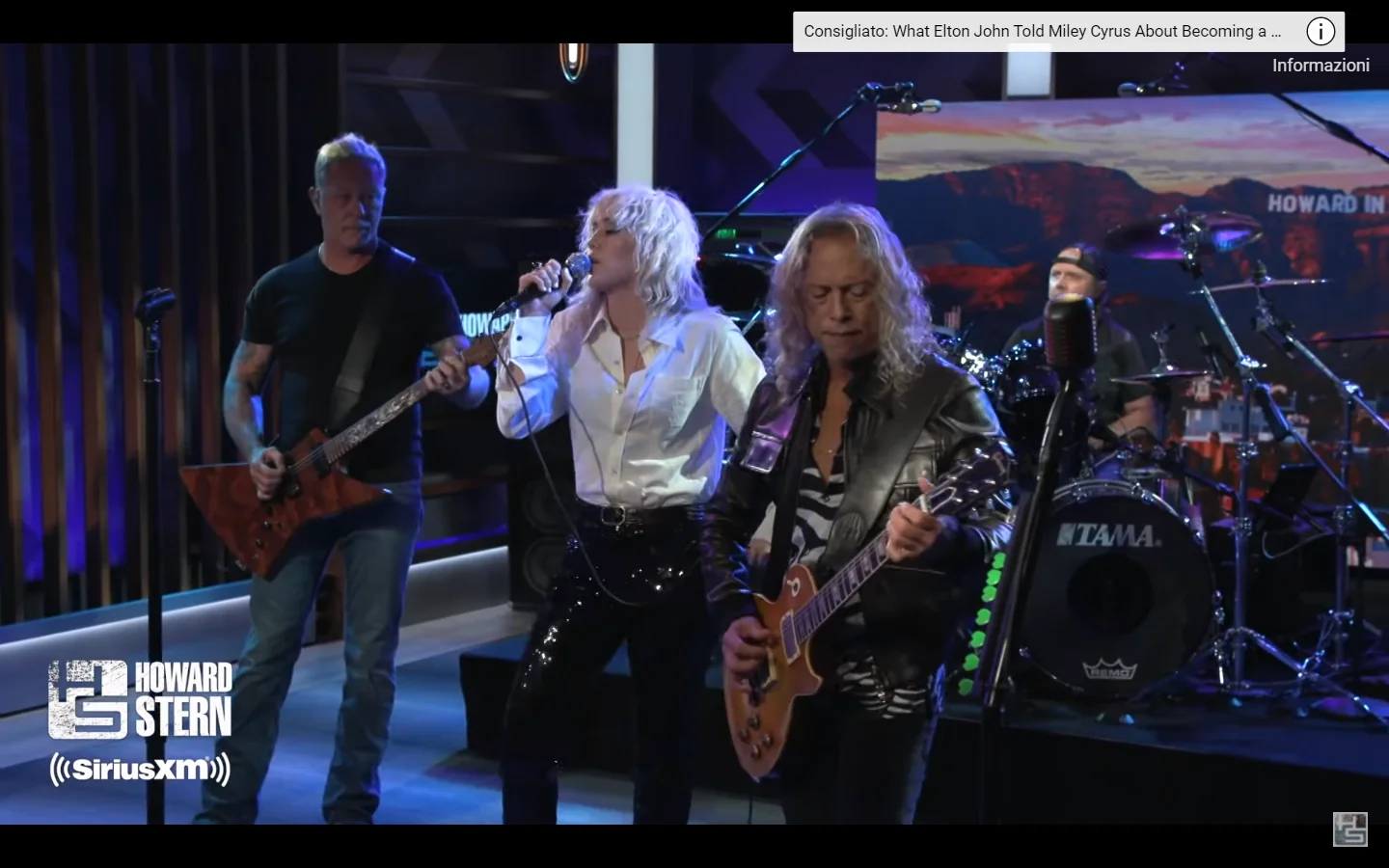 Metallica: tutti i video ufficiali dell'esibizione al The Howard Stern Show con Miley Cyrus