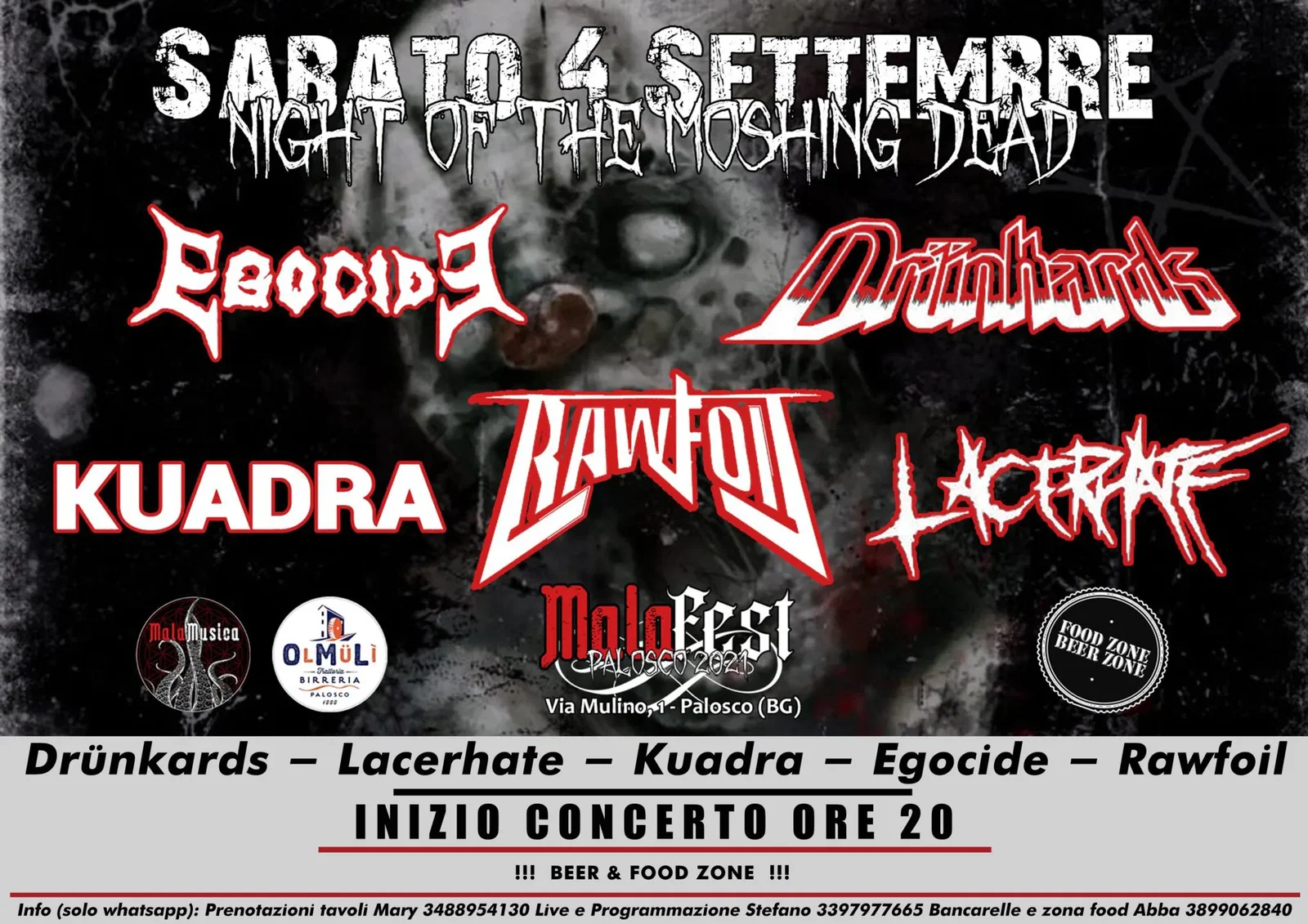 Drunkards: sabato 4 settembre dal vivo a Palosco (BG)