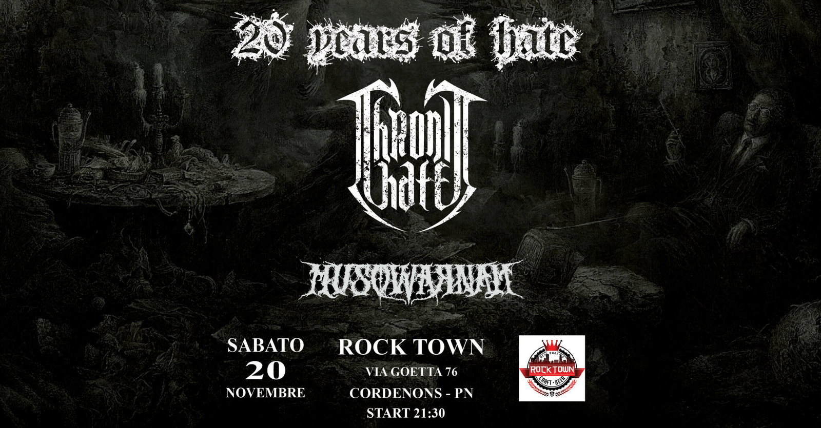 Chronic Hate: uno show speciale per i 20 anni di attività in compagnia degli Husqwarnah