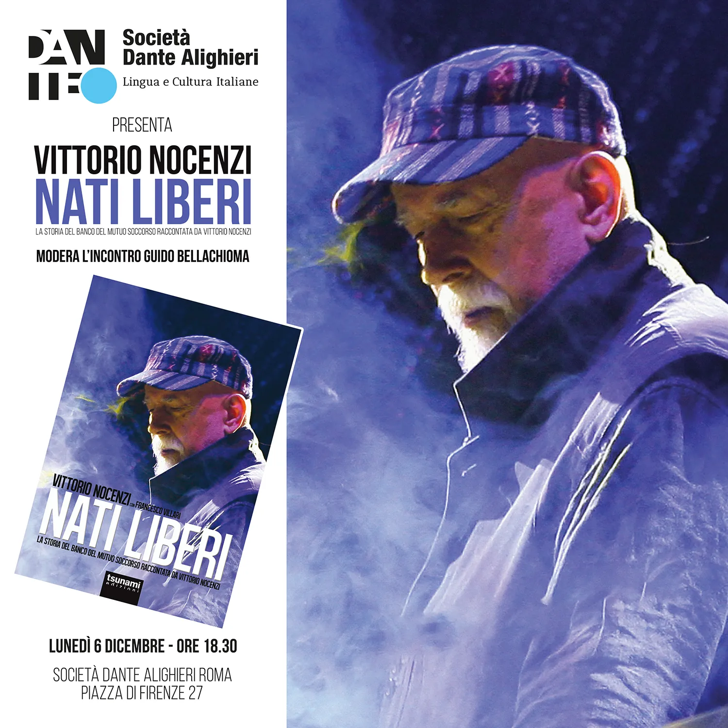 Banco del Mutuo Soccorso: Vittorio Nocenzi a Roma per presentare il libro 'Nati Liberi'