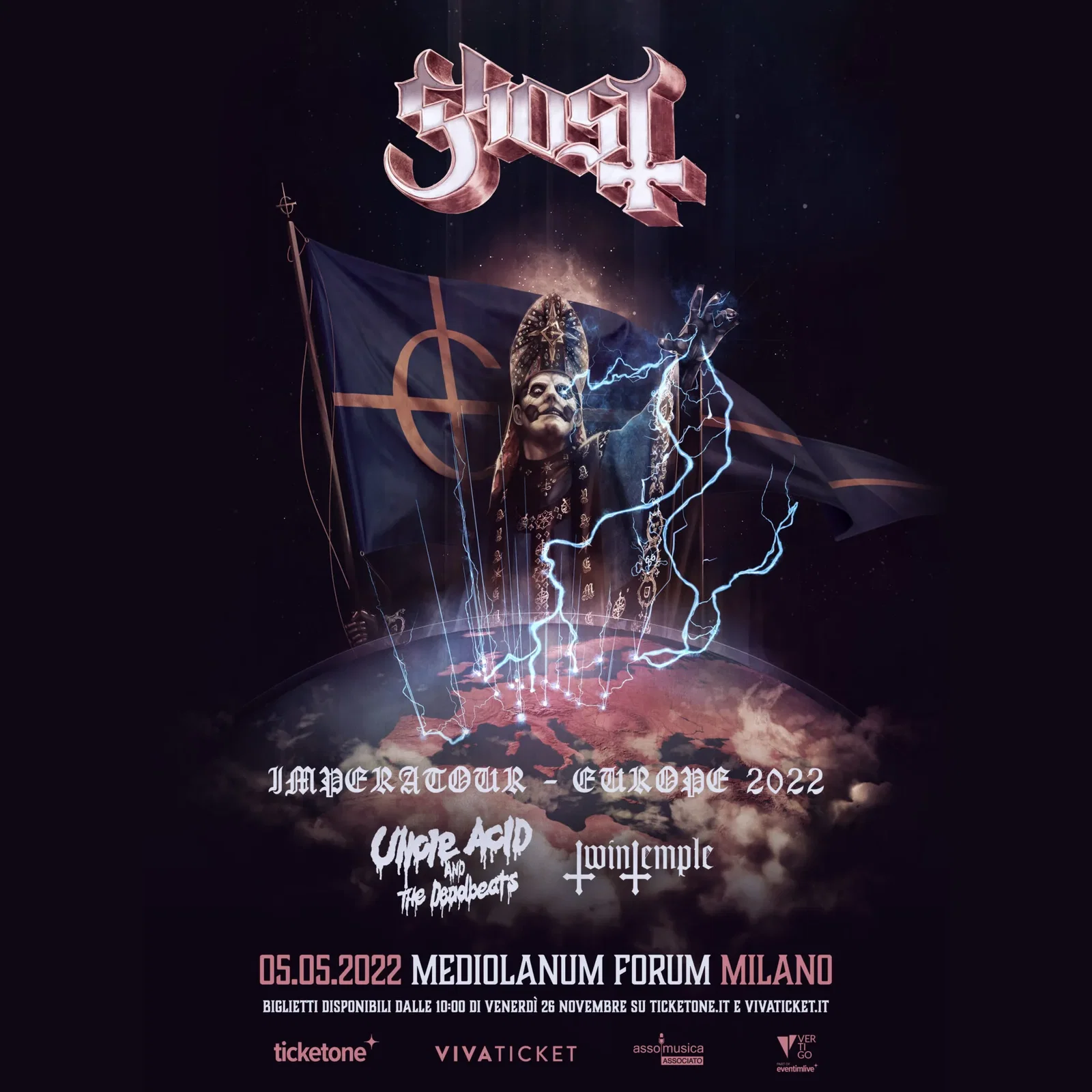 Ghost: annunciata una data in Italia nel 2022