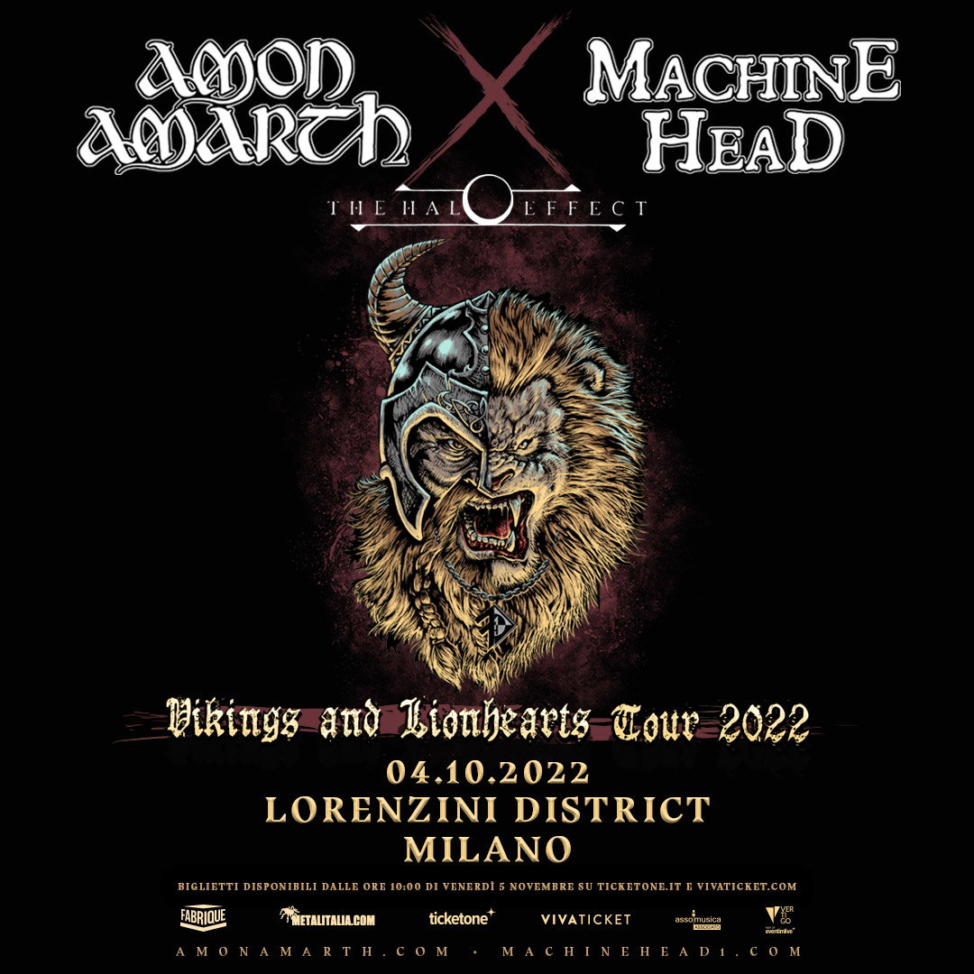 Amon Amarth, Machine Head: annunciato il tour da co-headliner, una data in Italia!