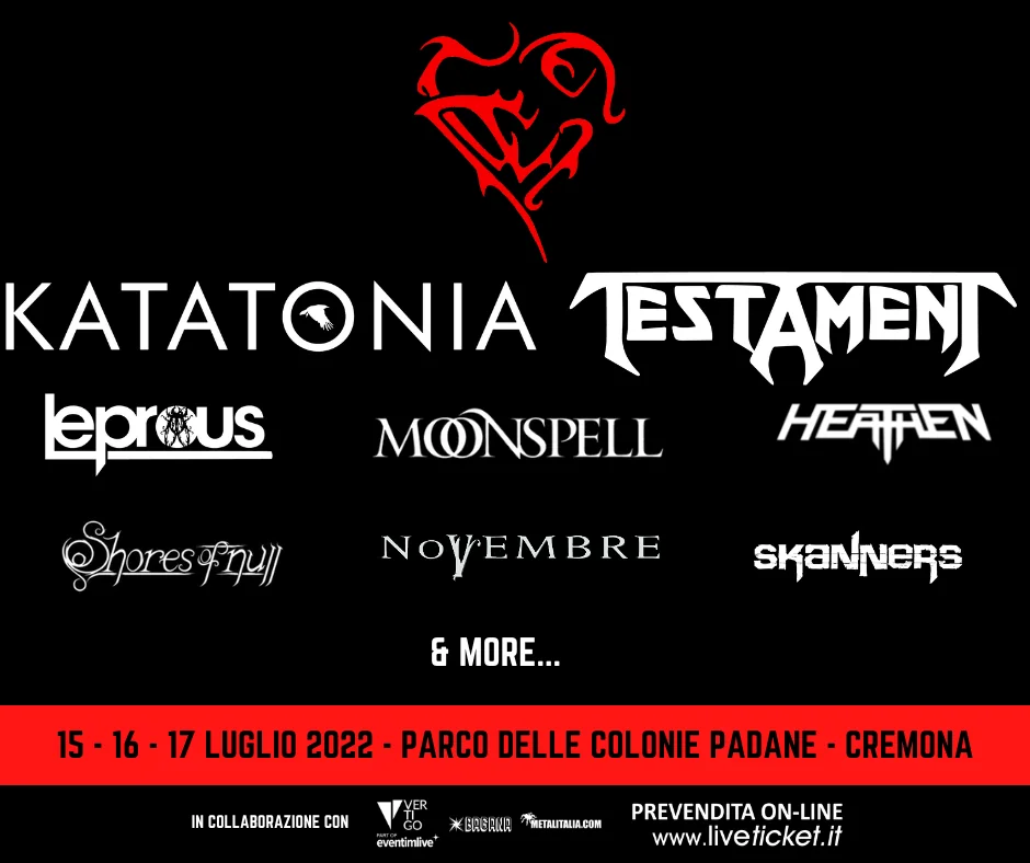 Luppolo In Rock 2022: Testament e Katatonia headliner