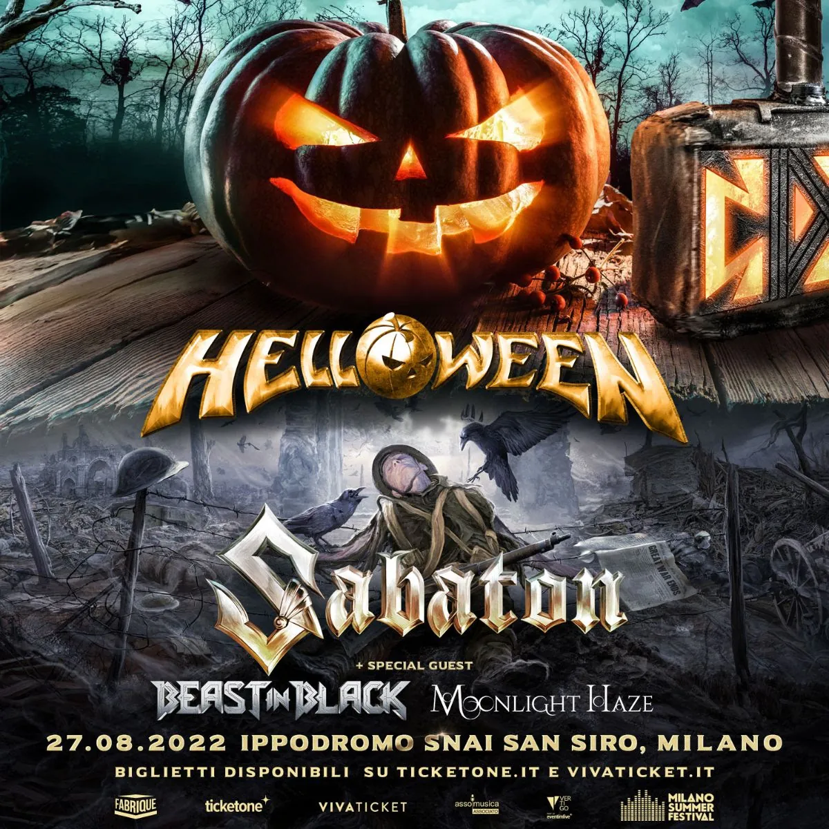Helloween + Sabaton: confermati Beast In Black e Moonlight Haze per la data milanese