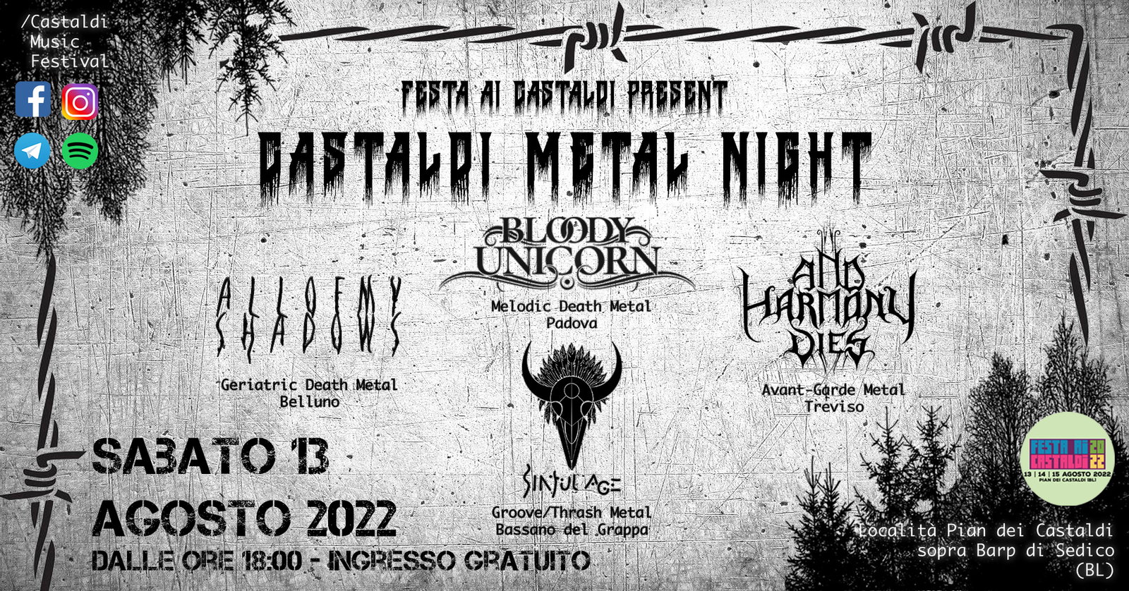 Pian dei Castaldi Musical Festival: il 13 agosto torna la Metal Night