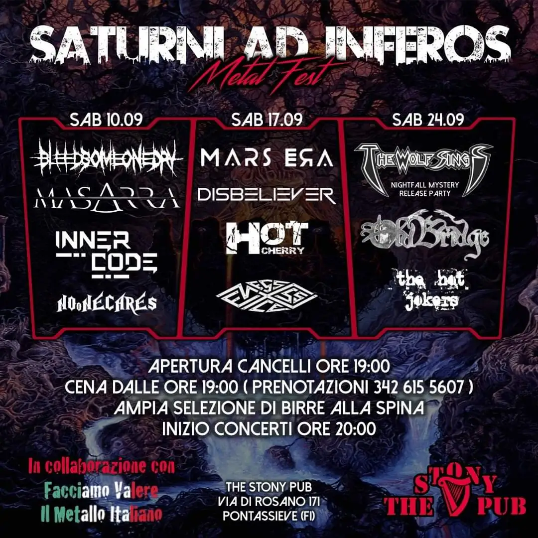 Saturni ad Inferos: tre serate all'insegna del metal italiano