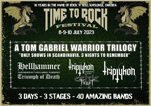 Time To Rock Festival: tre show da headliner per Tom G. Warrior con Hellhammer, Celtic Frost e Triptykon