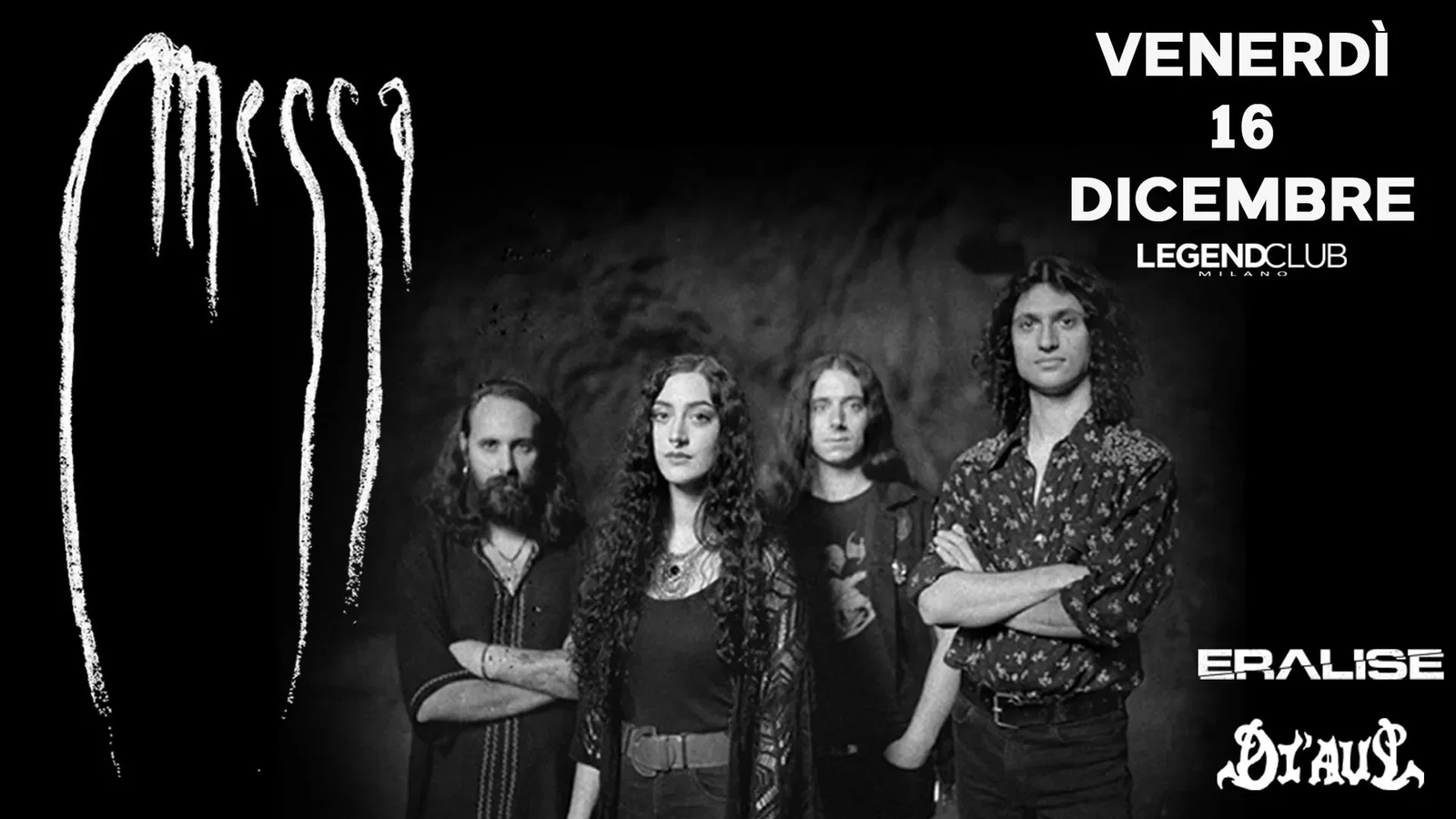 Messa: a dicembre con Di'Aul ed Eralise al Legend Club di Milano