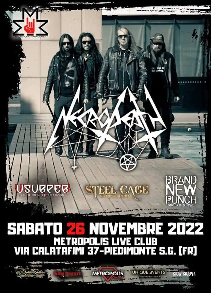 Live Report Necrodeath + Brand New Punch + Steel Cage + Usurper @Metropolis LIve Club (FR) 26/11/2022