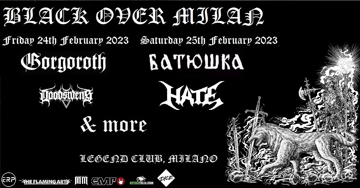 Black Over Milan 2023: bill completo con Gorgoroth, Batushka, Hate, Doodswens e altri