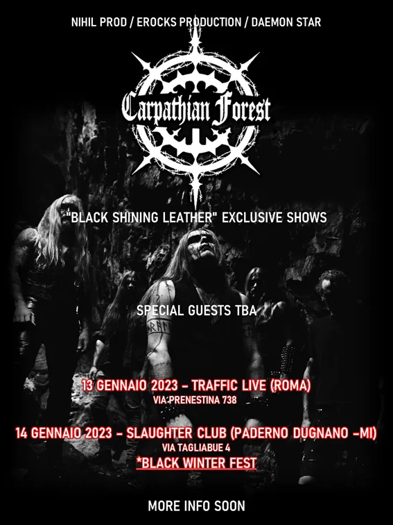 Carpathian Forest: posticipate le date di Roma e Paderno Dugnano