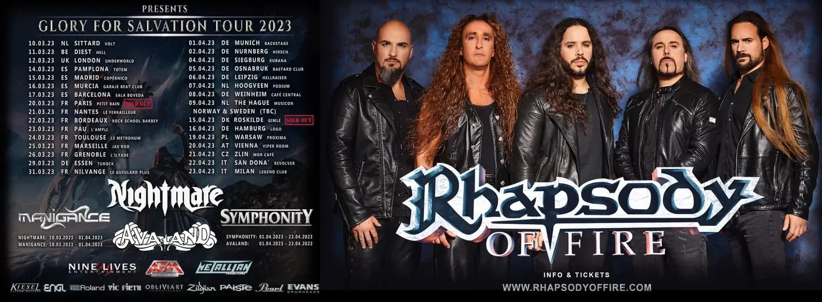 Rhapsody of Fire: ad aprile due date in Italia