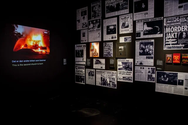 Press photo for the exhibition «Bad vibes. Sonic emotions in Norwegian black metal»News reports from the history of black metal in Norway.Photo: Gorm K. Gaare/The National library of Norway