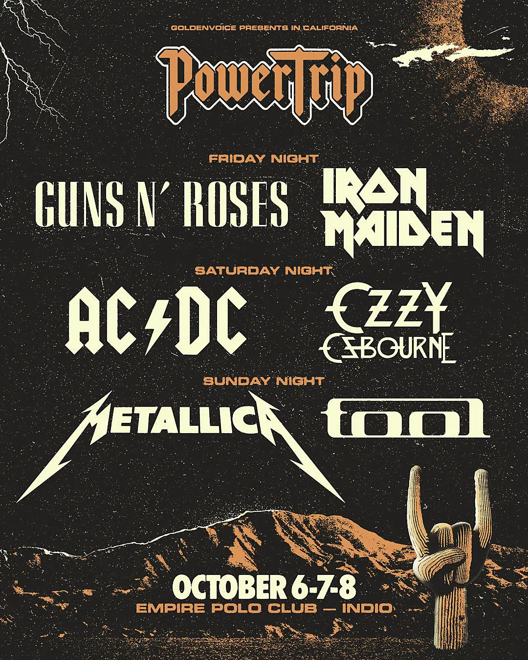 Power Trip: annunciato ufficialmente il festival con Ozzy Osbourne, AC/DC, Metallica, Iron Maiden, Guns N' Roses e Tool