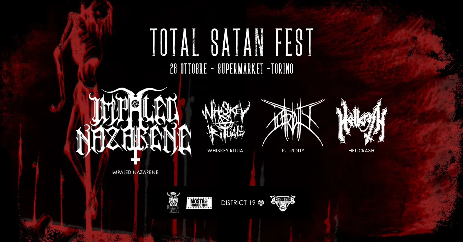 Total Satan Fest: i dettagli della data con Impaled Nazarene, Whiskey Ritual, Putridity ed Hellcrash