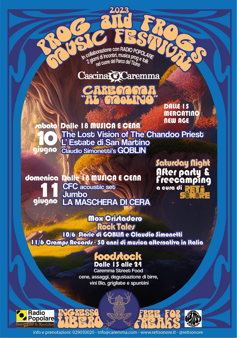Prog and Frogs Festival: il 10 e l'11 giugno presso Cascina Caremma Besate (MI)