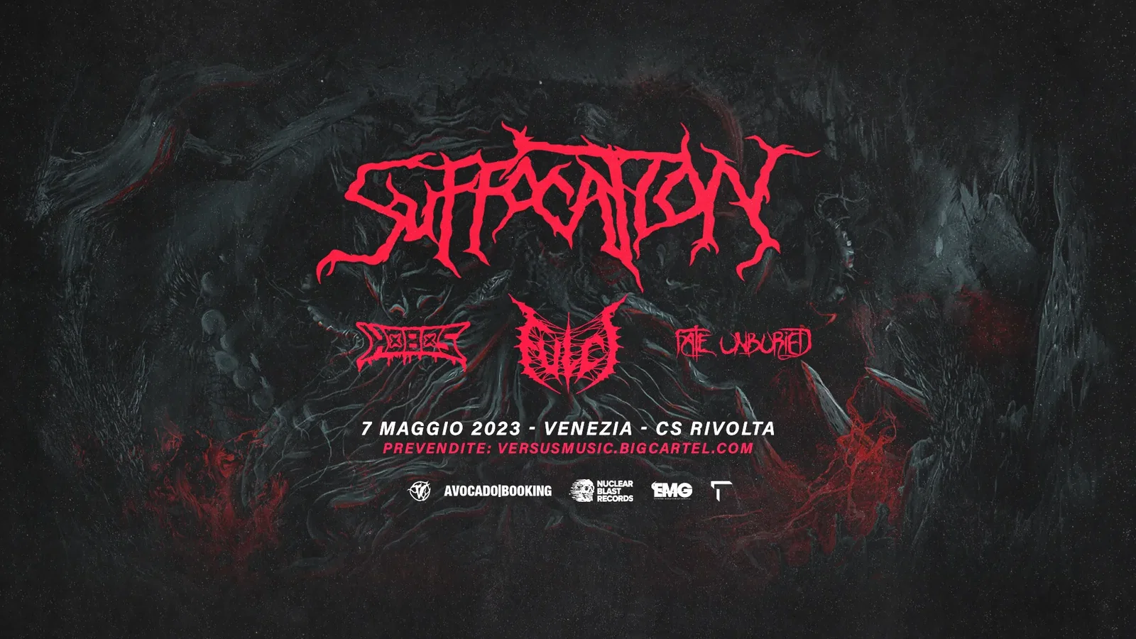 Suffocation: info e orari dello show di domenica a Venezia insieme a Fulci ed altri