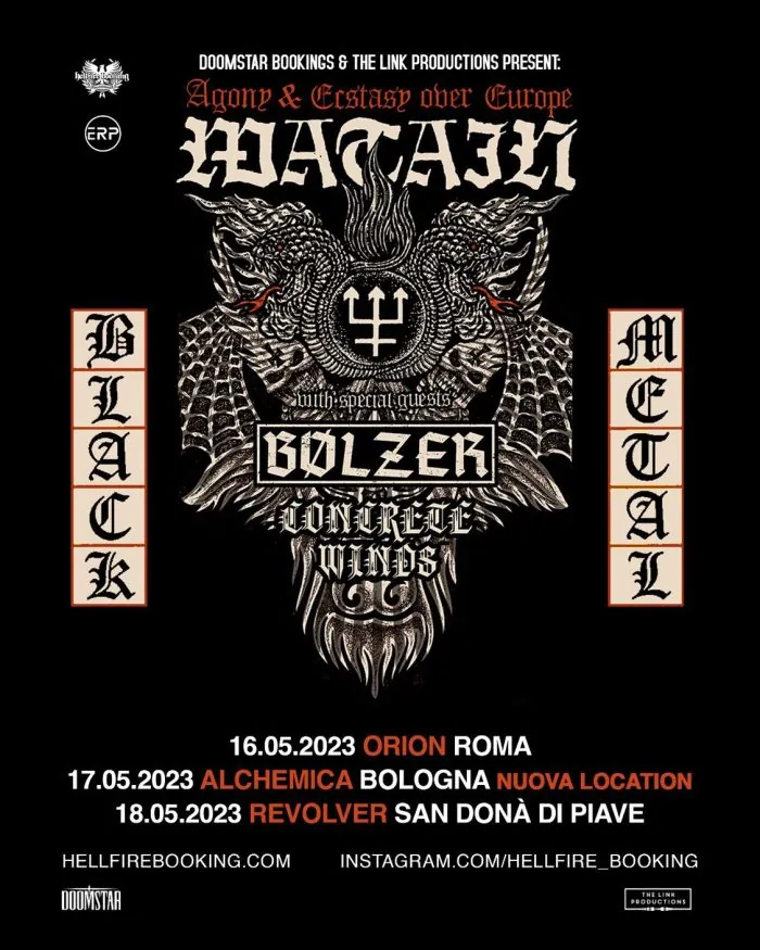 Live Report: Watain + Bölzer + Concrete Winds @ Campus Industry, Parma 17/05/2023