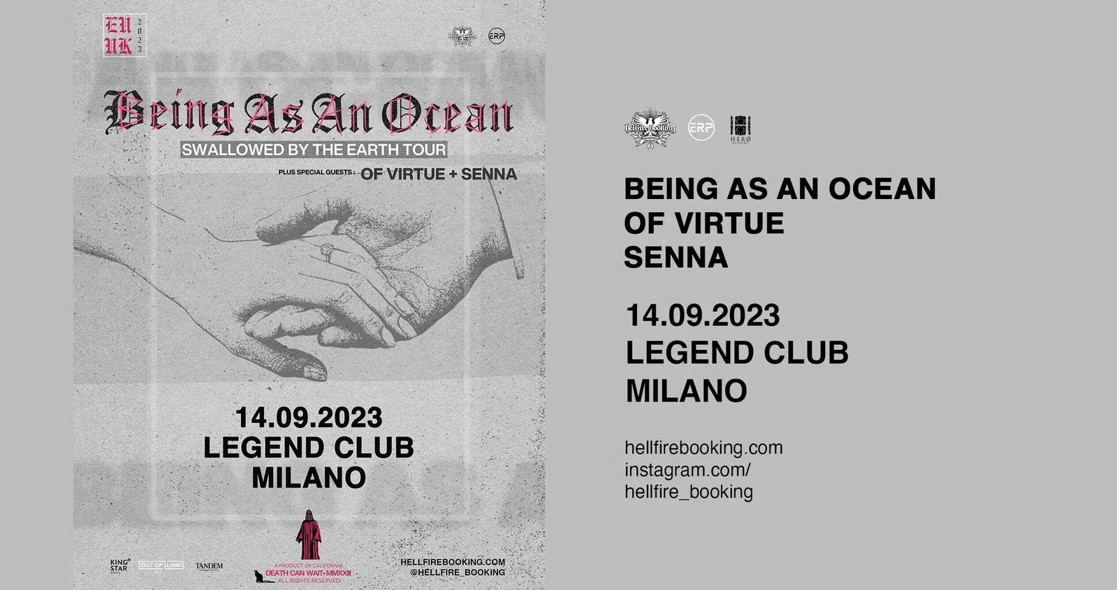 Live Report: Being As An Ocean + Of Virtue + Senna @ Legend Club (MI) - 14/09/2023