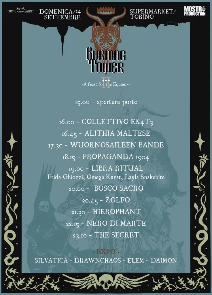 Burning Tower Feast II: gli orari nel dei performer e delle band