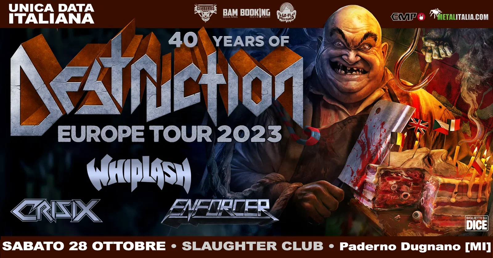 Destruction: fuori i Razor, dentro i Whiplash per l'unica data italiana a ottobre