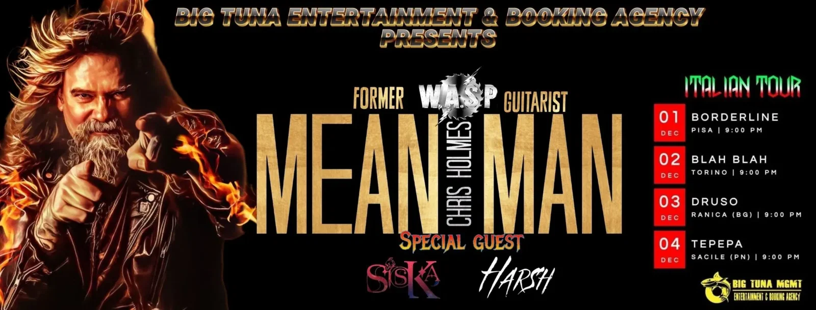 WASP: quattro date dal vivo in Italia per l'ex chitarrista Chris Holmes