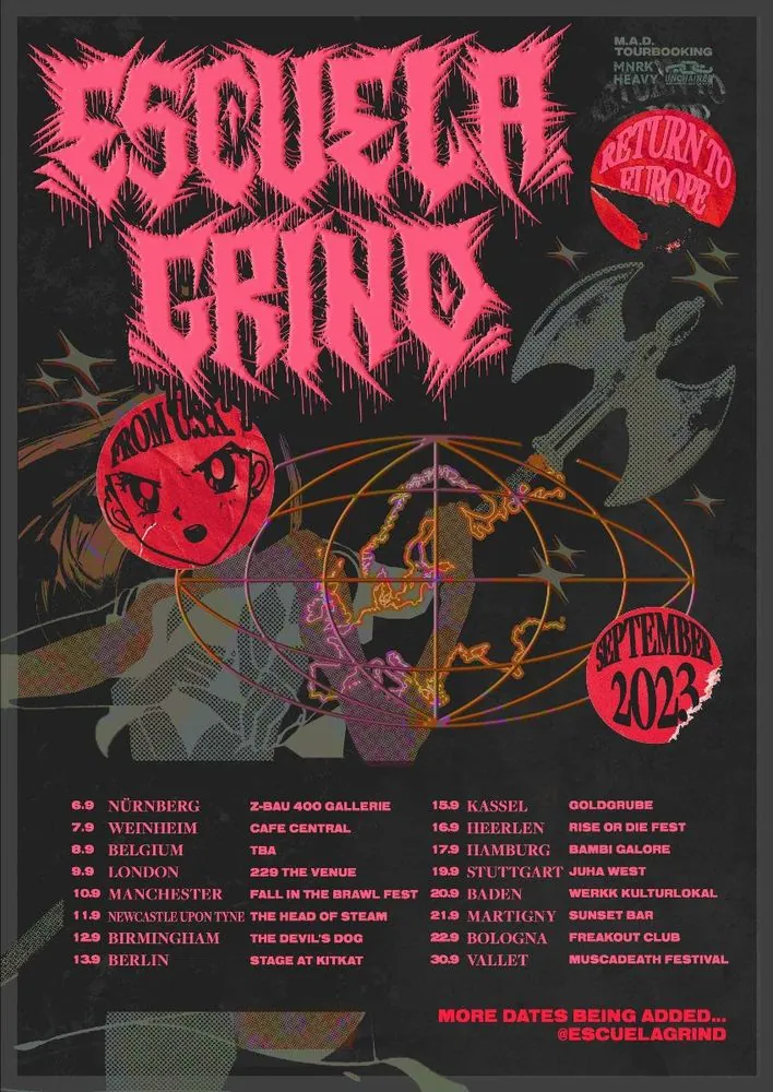La locandina del nuovo tour europeo dei Escuela Grind