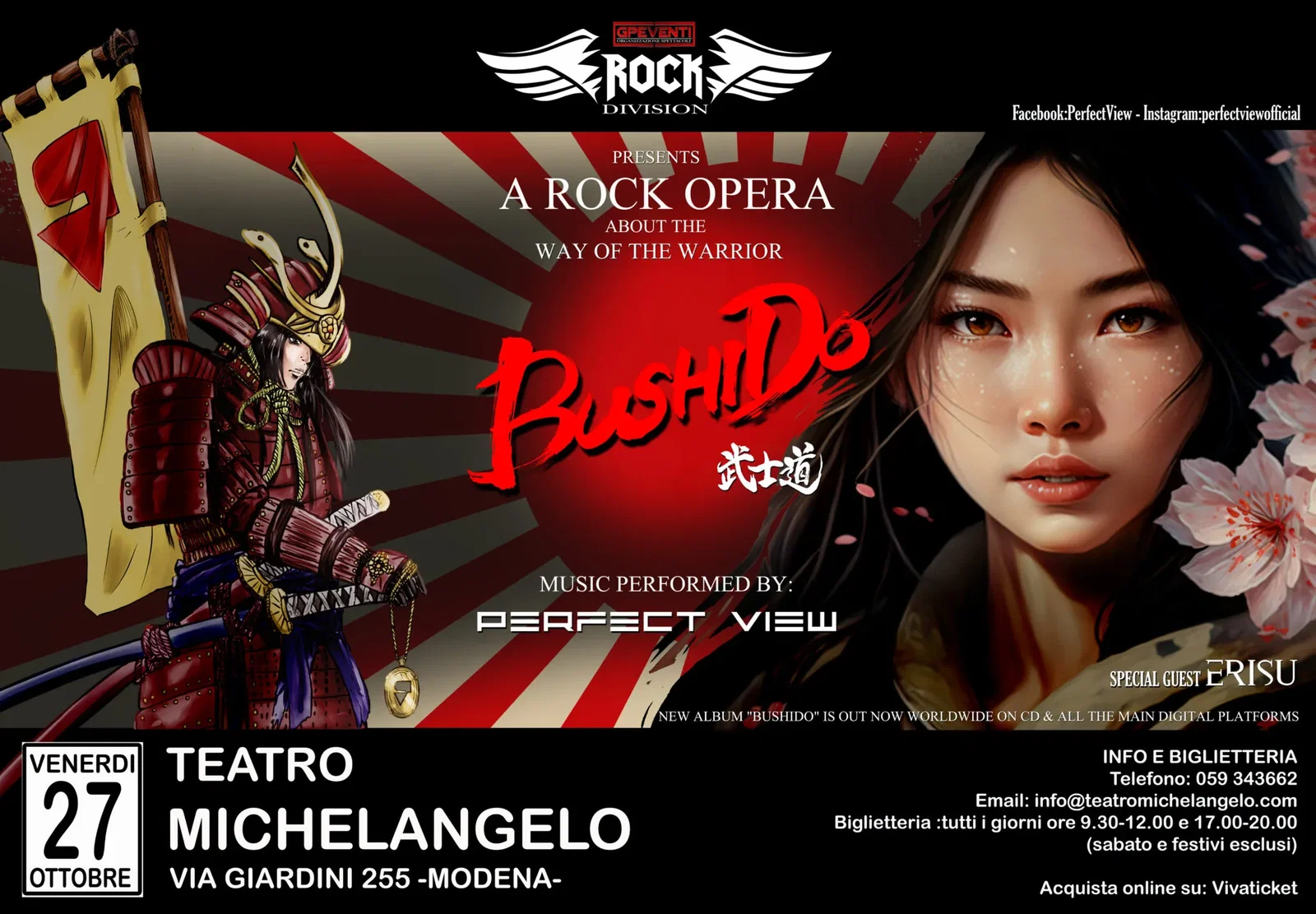 Perfect View: "Bushido" a Rock Opera al Teatro Michelangelo di Modena
