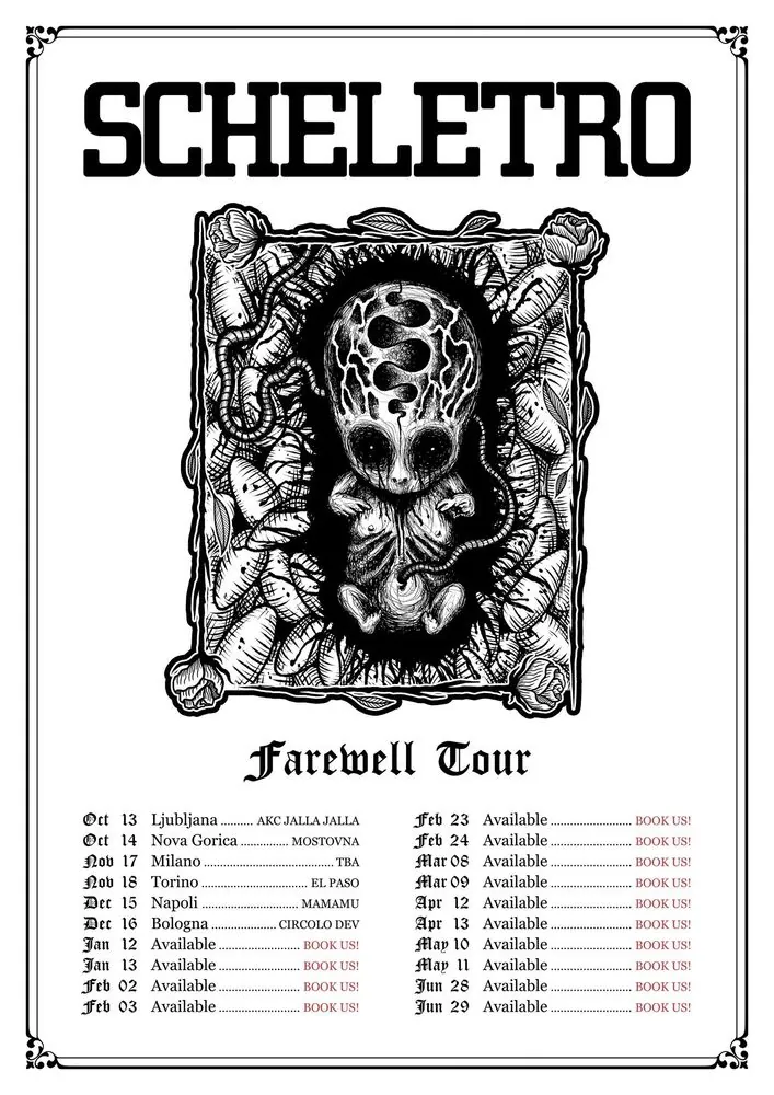 La locandina del Farewell Tour degli Scheletro