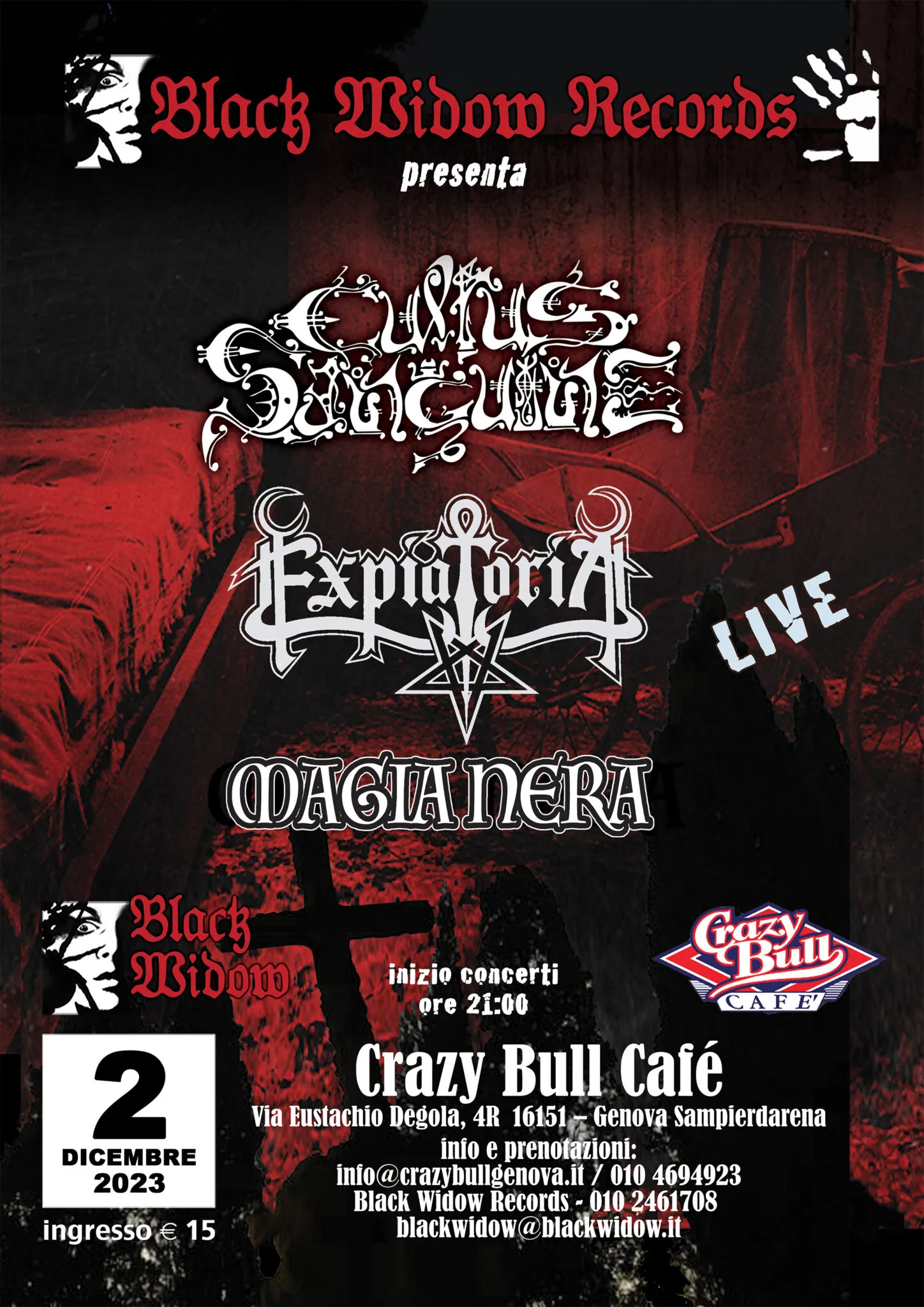 Tre band del dark sound italiano in un concerto unico a Genova