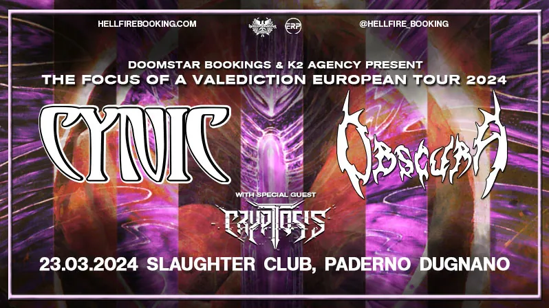 Cynic e Obscura: data co-headliner a marzo