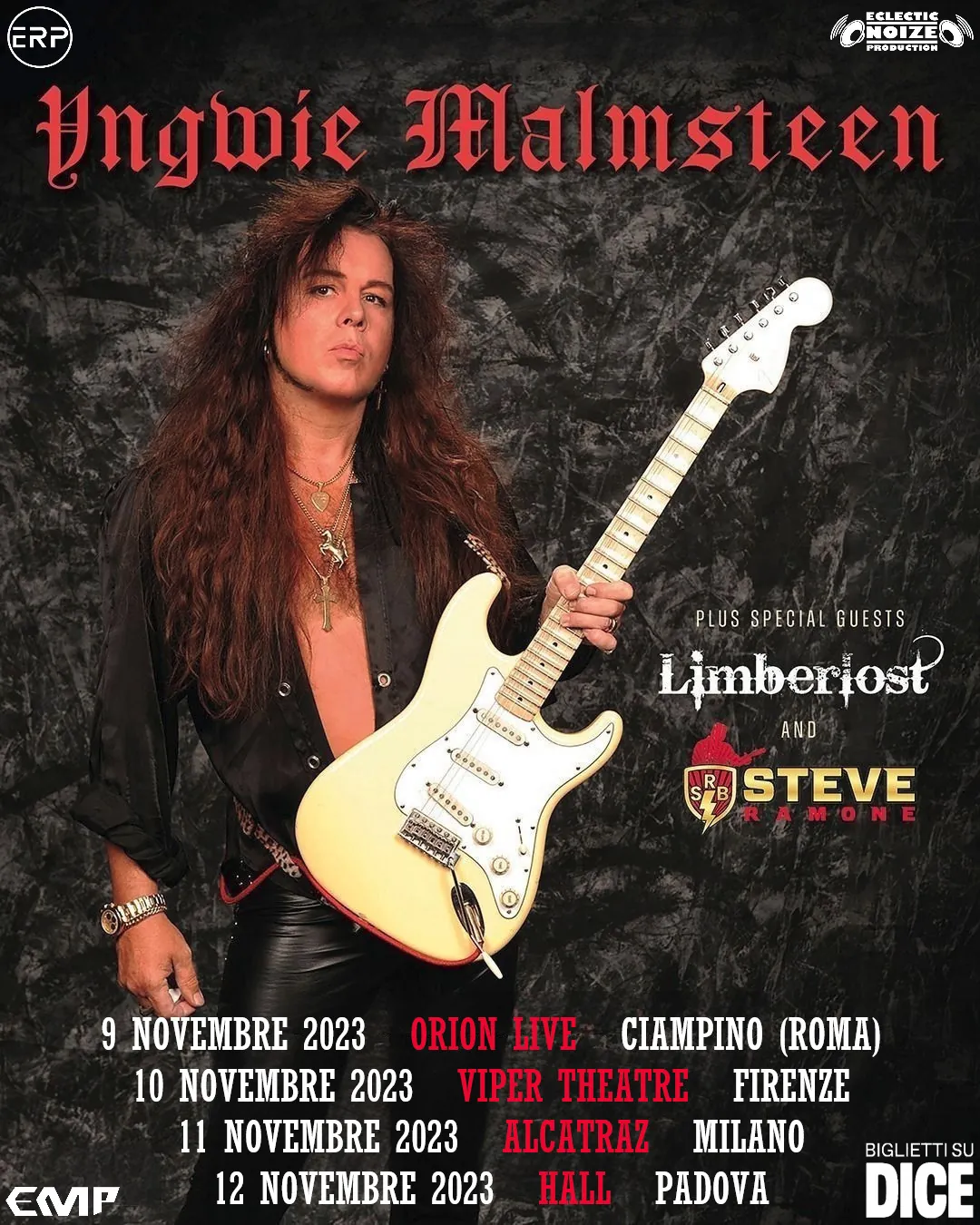 Yngwie Malmsteen: gli orari delle date italiane