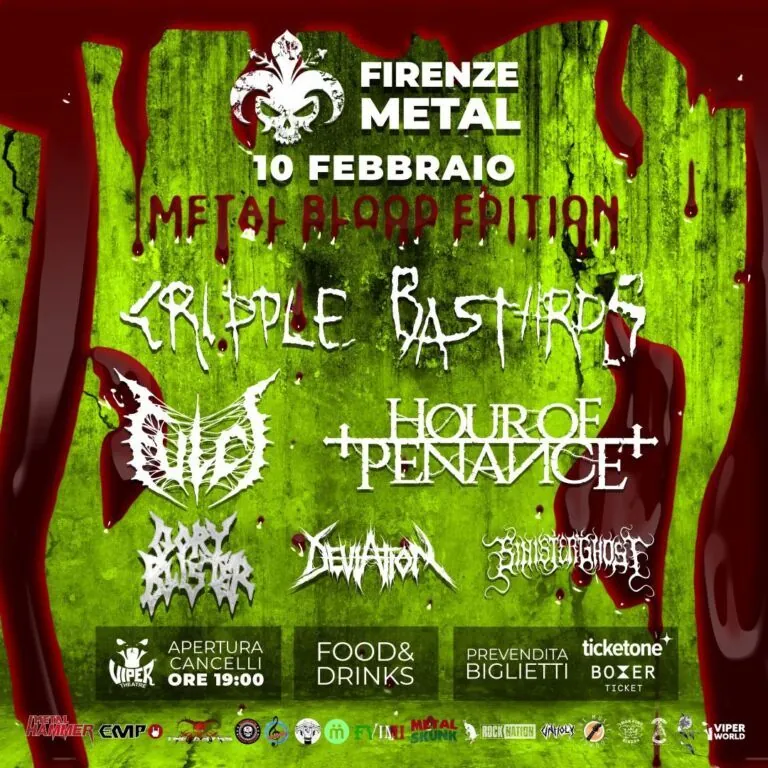 Firenze Metal Festival 2024: torna il 10 Febbraio con Cripple Bastards, Fulci, Hour of Penance, Gory Blister + Guests