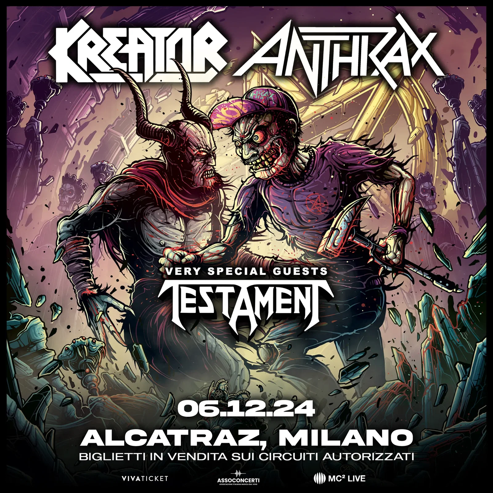 Kreator, Anthrax: una data insieme ai Testament a Milano a dicembre