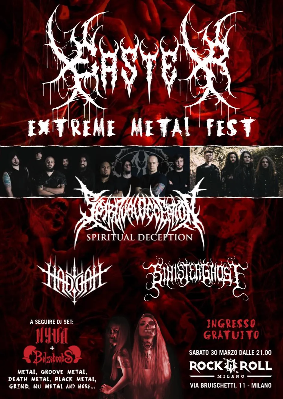 Easter Extreme Fest: Spiritual Deception, Haddah e Sinister Ghost al Rock 'N Roll di Milano
