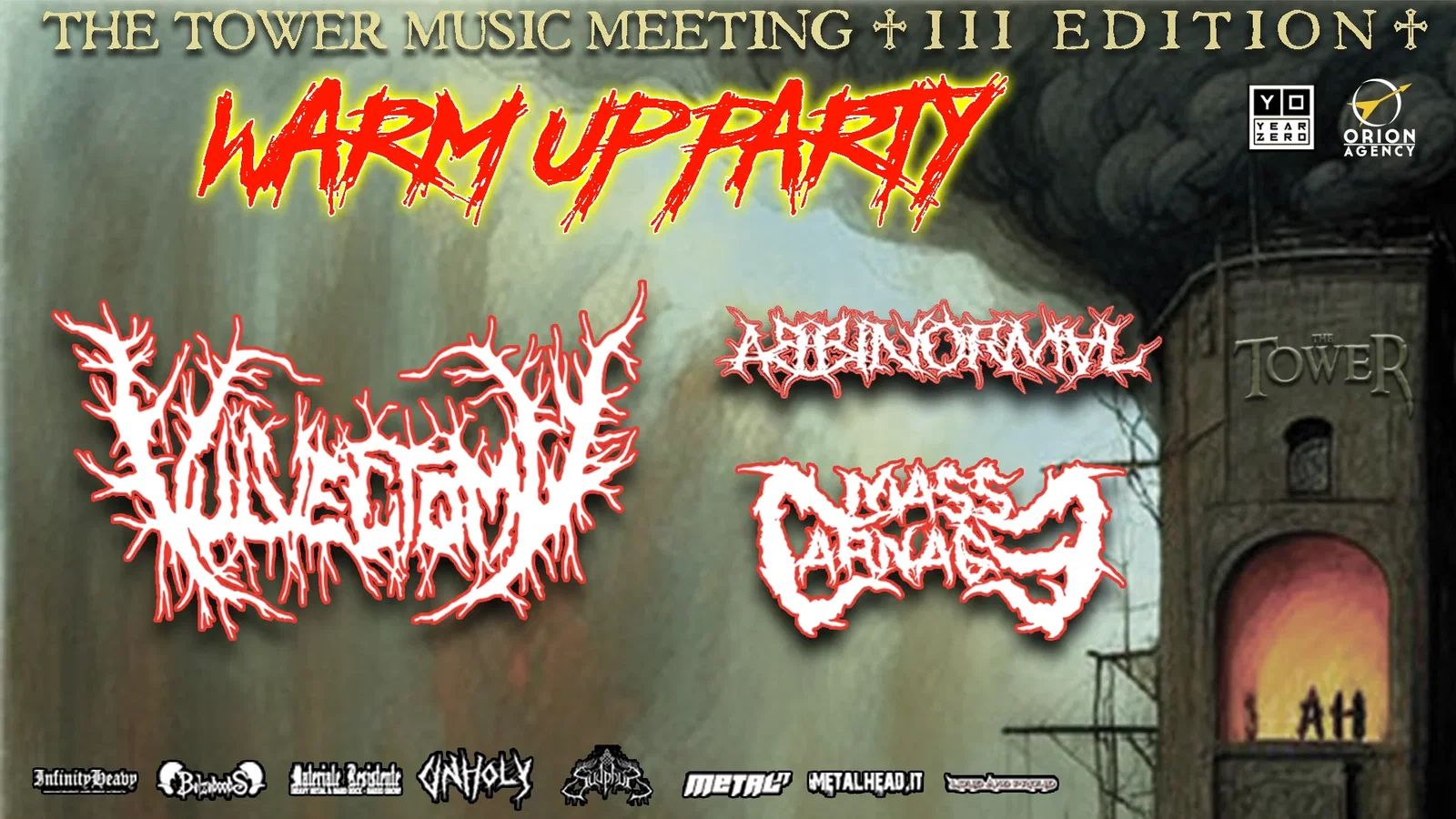 The Tower Music Meeting III: Warm Up Party con Vulvectomy, Abbinormal e Mass Carnage