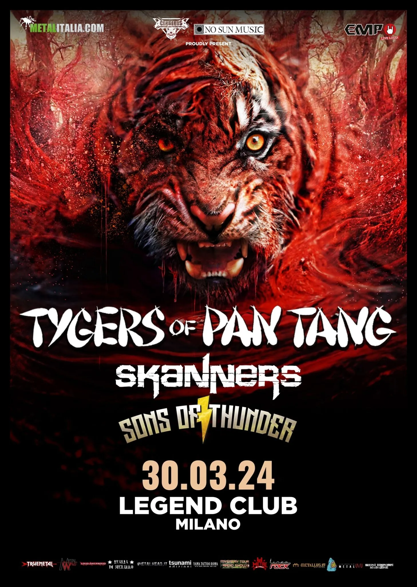 Tygers of Pan Tang, Skanners e Sons of Thunder: dettagli e orari della data di Milano